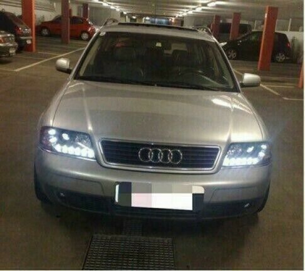 LED Tagfahrlicht Design Scheinwerfer für Audi A6 4B 97-01 chrom